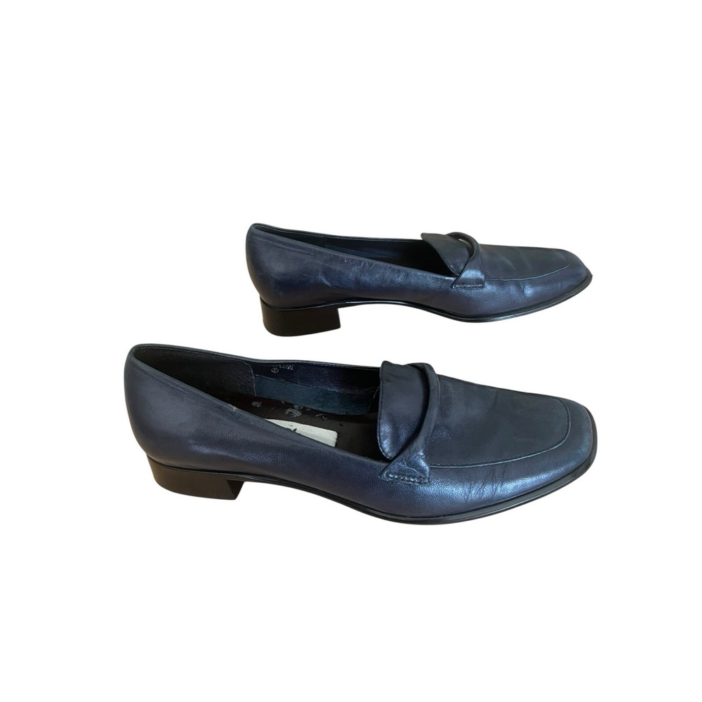 Vtg Etienne Aigner Women's Loafers 6M Leather Burgundy & Navy Flats Shoes 2 Pair - Picture 13 of 16